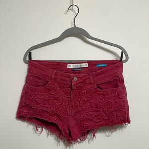 Zara Red Rose Shorts